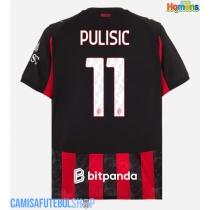 Camisa de time de futebol AC Milan Christian Pulisic #11 Replicas 1º Equipamento 2025-26 Manga Curta